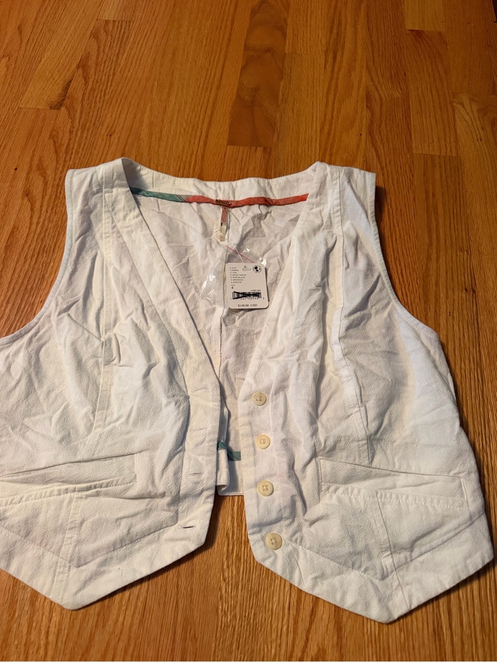 Free People Button Up Cropped Vest